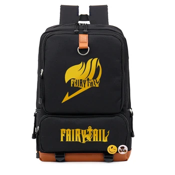 Аниме Fairy Tail, Светящийся Рюкзак, сумка для ноутбука, Колледж, Мужчины, Женщины, Черная школьная сумка