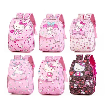 Детский рюкзак Hello Kitty Для Девочек, Школьный рюкзак My Melody Corner Creature, Студенческая Детская Сумка, Рюкзак Из Искусственной Кожи, Легкие Детские Сумки