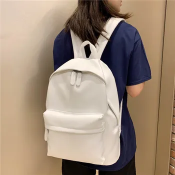 Женский рюкзак Tilorraine, кожаная черная однотонная сумка из искусственной кожи, студенческий школьный рюкзак в стиле колледжа, женские простые сумки через плечо 2022