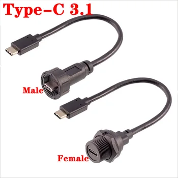 Резьбовой тип C Водонепроницаемый IP67 IP68 Разъем для зарядки данных USB 3.1 Тип-C Мужской Женский Монтажный разъем PCB USB3.1