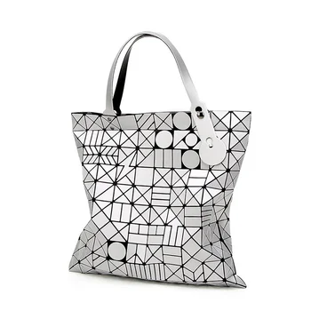 Роскошные Дизайнерские сумки, высококачественные сумки через плечо для женщин, модная геометрическая лазерная складная сумка Большой емкости