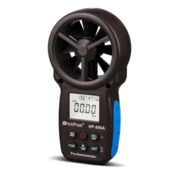 Цифровой анемометр HoldPeak 866A -измеритель скорости ветра Измеряет скорость ветра, температуру, ветровой поток с функцией хранения данных и USB