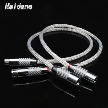 Haldane Пара 16 + 16AG 7N Монокристаллический Серебристый Hi-Fi XLR от мужчины к женщине Аудио провод динамика из углеродного волокна с 3 контактами XLR Балансные кабели