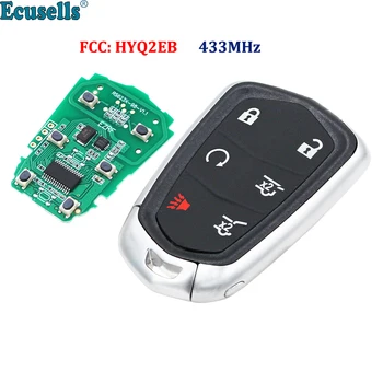 Умный Дистанционный ключ Брелок без ключа 6 Кнопок 433 МГц для Cadillac ESCALADE/ESCALADE ESV 2015-2019 HYQ2EB с аварийным ключом