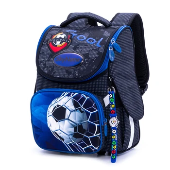 Ортопедический школьный рюкзак для мальчиков, школьная сумка с 3D рисунком футбола, детские рюкзаки для 1 класса, детские ранцы, Сумка для книг, российский бренд