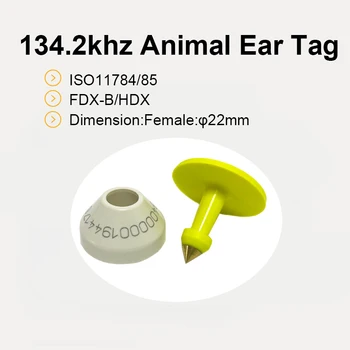 круглая ушная бирка для защиты от укусов сельскохозяйственных животных и плоскогубцы для свиней, идентификационный набор FDX-B HDX пластиковые RFID ушные бирки для свиней