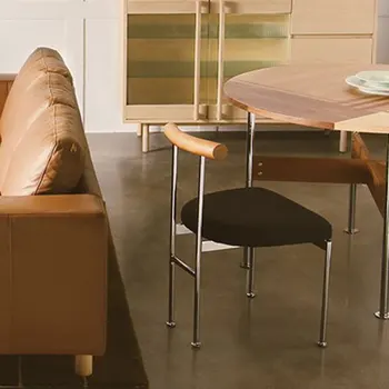 Скандинавские Обеденные Стулья, Кожаная мебель для столовой из нержавеющей стали, Обеденный стул Со спинкой для Дома, Кофейный стул для гостиной