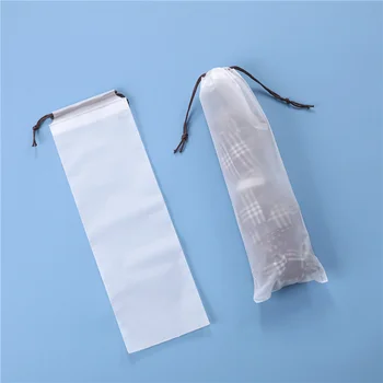 500 шт./лот, матовая полупрозрачная сумка для хранения зонтика из ЭВА-пластика с карманом на шнурке