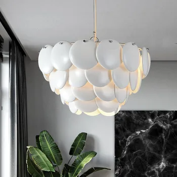 Современная керамическая люстра для спальни, украшения гостиной, потолочная люстра из белого стекла, роскошный подвесной светильник, светодиодные светильники