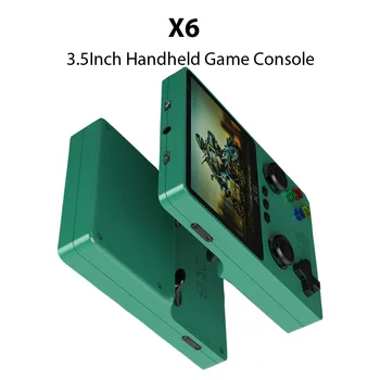 Игровые Приставки 2023 Новый X6 3,5-Дюймовый IPS Экран Ручной Игровой Плеер с Двойным Джойстиком 11 Симуляторов GBA Рождественские Подарки для Детей 2023