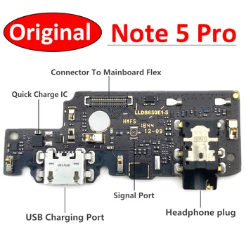 Оригинальный новый разъем док-станции для зарядного устройства USB-порт для зарядки Гибкий кабель для Xiaomi Redmi Note 5 Note5 Pro Global USB Flex Cable