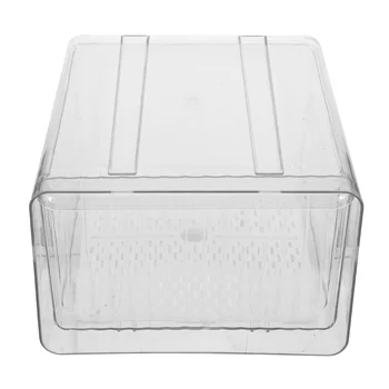 Прозрачные пластиковые ящики для хранения, органайзер для холодильника, накладываемый штабелируемый ящик