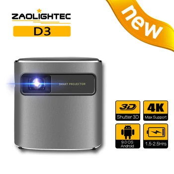 ZAOLITGHTEC D3 Мини портативный пико смарт Android Wifi 1080P ТВ DLP проектор с аккумулятором для мобильного смартфона 4K кинотеатр
