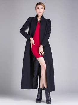 2019 новое Тонкое женское кашемировое пальто, однотонное длинное пальто, горячие товары