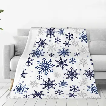 Зимние одеяла для Рождественских праздников в виде Снежинок, Фланелевое летнее дышащее супер теплое одеяло для дома, одеяло для путешествий