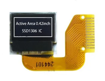 IPS 0,42 дюймовый 12-контактный Белый PM OLED Экран SSD1306 Контроллер 72 * 40 IIC Интерфейс