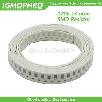 100ШТ 1206 SMD резистор 1% сопротивление 1K Ом чип-резистор 0,25 Вт 1/4 Вт 102 IGMOPNRQ