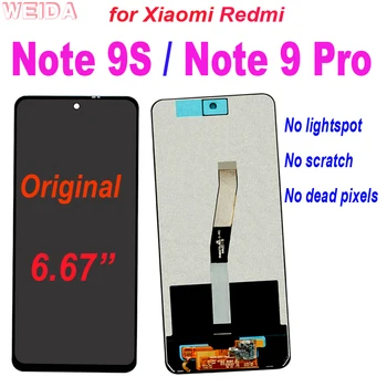 Оригинал для Xiaomi Redmi Note 9S/Redmi Note 9 Pro ЖК-дисплей с сенсорным экраном и цифровым преобразователем в сборе с рамкой 6,67 