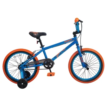 Детский велосипед GISAEV 18-in Burst, односкоростной, руль в стиле BMX синего и оранжевого цветов Придает образу Rad