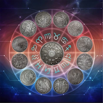 2023 Двенадцать Созвездий Зодиакальной Ценности Евроастрология Коллекционный Набор Монет Металлическая Ценность Токен Монета