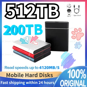 256 ТБ Новый 2023 Оригинальный 16 ТБ M.2 SSD Мобильный твердотельный накопитель TYPE-C Мобильный внешний твердотельный накопитель Высокого Качества Высокая скорость