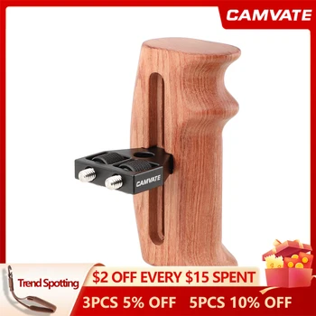 Деревянная рукоятка CAMVATE (с обеих сторон) С крепежными винтами 1/4 дюйма Для крепления камеры DSLR/DV Video/Системы поддержки Red Rig
