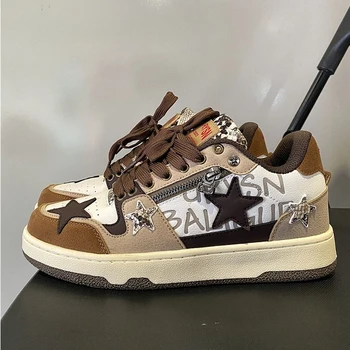 Нишевые Дизайнерские Модные Мужские Кроссовки Повседневная платформа в стиле пэчворк Женская обувь в Гонконгском стиле Спортивные Удобные мужские Zapatillas
