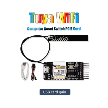 Переключатель сброса питания компьютера Tuya PCIE Card WiFi + антенна для настольного компьютера, приложение для управления Google Home, Echo, Siri
