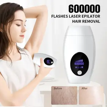 Домашний лазерный мини-эпилятор для депиляции волос, система постоянного удаления волос IPL, 600000 световых импульсов для удаления волос по всему телу
