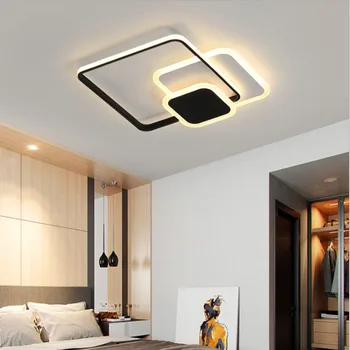 Современный модный светодиодный акриловый потолочный светильник для спальни, гостиной, кабинета, интерьер черно-белого простого кухонного фойе, домашний светильник