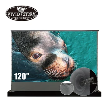 VIVIDSTORM 120-дюймовый Напольный экран с электрическим натяжением, перфорированный из акустически прозрачного материала ALR Для домашнего кинотеатра с разрешением HD 4K