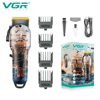 Машинка для стрижки волос VGR, профессиональная машинка для стрижки Волос, Триммер для волос, перезаряжаемое лезвие из нержавеющей стали с титановым покрытием V-689