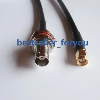 RPSMA штекер к BNC гнездовая гайка RF коаксиальный кабель адаптер RG58 для BaoFeng 100 см