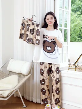 [Женская пижама] [высококачественная] Новый летний Женский пижамный комплект из 3 предметов 2023, Пижамные шорты на заказ, комплект пижам