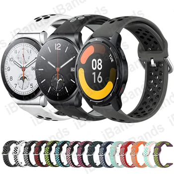 Двухцветный Резиновый Ремешок для Xiaomi Watch S1 Активный Силиконовый Ремешок Mi Watch Color 2 Замена Спортивного Браслета