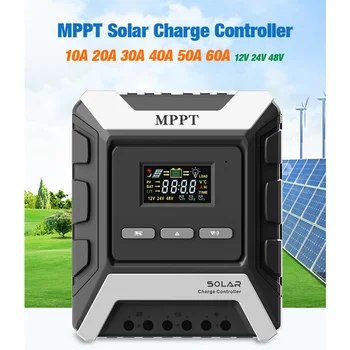 Солнечный контроллер MPPT Контроллер солнечной зарядки 80A 60A 50A 30A Контроллер Солнечной зарядки для Свинцово-кислотной литиевой батареи LiFePO4
