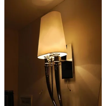 Креативный светодиодный настенный светильник, Современные железные настенные светильники для гостиниц, Столовая, гостиная, Спальня, бра с двойной головкой AC85-265V, светильники