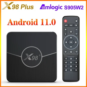 2023 Новый X98 Plus Tv Box Android11 Amlogic S905W2 AV1 2,4 G и 5,8 G Двойной Wifi HDR10 + телеприставка Top Box Медиаплеер M3u Испания ТВ