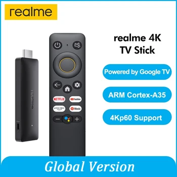 Realme 4K Smart Google TV Stick 4Kp60 HDR10 + HDMI 2,1 2 ГБ оперативной памяти 8 ГБ ПЗУ Chromecast Встроенный ассистент Bluetooth 5,0 Глобальная версия