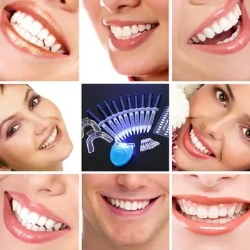 Набор Гелей для отбеливания зубов с перекисью, система отбеливания зубов, 10 шт. Отбеливающий гель + 2 шт. стоматологический лоток + 1 шт. Мини-лампа для холодного отбеливания