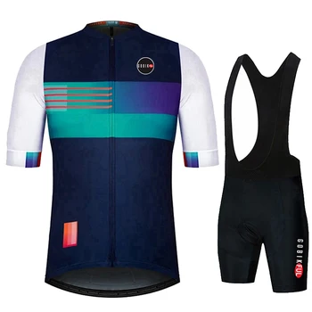 2023， Летняя мужская велосипедная трикотажная одежда GOBIK Team Черного цвета с коротким рукавом, Дышащая быстросохнущая велосипедная трикотажная одежда Испания