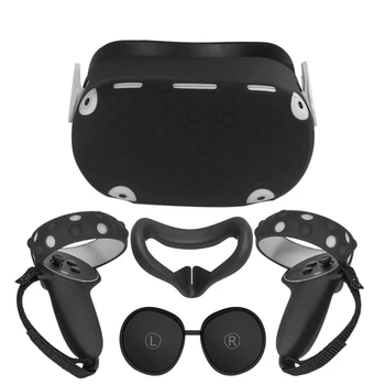 Силиконовый защитный чехол для гарнитуры Oculus Quest 2 VR, чехол для сенсорного контроллера виртуальной реальности, защитный чехол для аксессуаров Oculus Quest 2
