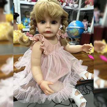 55 см Кукла-реборн Ручной работы Bebe, девочка-Реборн, реалистичная новорожденная кукла, девочка-Реборн, 3D кожа, видимые вены, Коллекционная художественная кукла