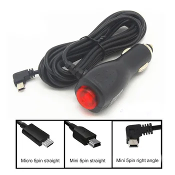 Мини-адаптер автомобильного зарядного устройства Micro 5pin USB с кабелем Swith 3,5 м для видеорегистратора автомобиля/GPS/Pad, вход DC 12 В- 40 В, Выход 5 В 2A