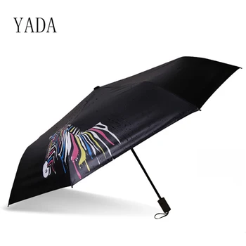 YADA Высокое Качество INS Черный Зонт С Эффектом Зебры От Воды, Зонт От Дождя, Женский Зонт Для Женщин, Ветрозащитные Складные Зонты YS013