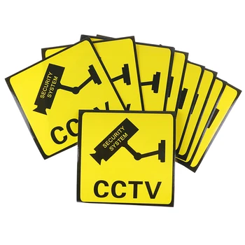 10шт CCTV Камера видеонаблюдения Сигнализация Наклейка Предупреждающие знаки