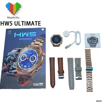 [3 Ремешка] 2023 Новые смарт-часы HW5 Ultimate для мужчин Huawei Bluetooth Call NFC Multi Sprots Smartwatch Водонепроницаемые часы