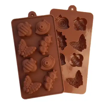 Новая форма для шоколада в форме улитки, насекомого, бабочки, инструменты для торта, форма для конфет, силиконовая форма для выпечки, топпер для кексов D528
