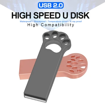 Металлический кошачий коготь USB 2,0 Флэш-накопитель 64 ГБ 32 ГБ Высокоскоростной флеш-накопитель 16 ГБ Memory stick Бесплатный пользовательский логотип Креативный подарок U диск