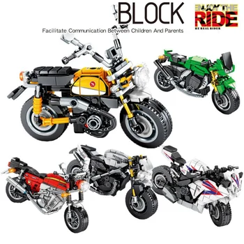 Технический Бренд Мотоцикл Kawasakis Ninja Hondas Cb750 CBR1000RR Yamahas Модель Обезьяны Moc Build Block Коллекция Кирпичных Игрушек